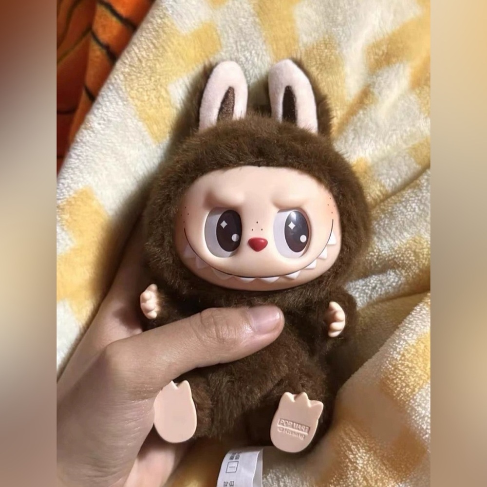POP MART Labubu2.0 Brown Fun Furry Monster Plush Toy